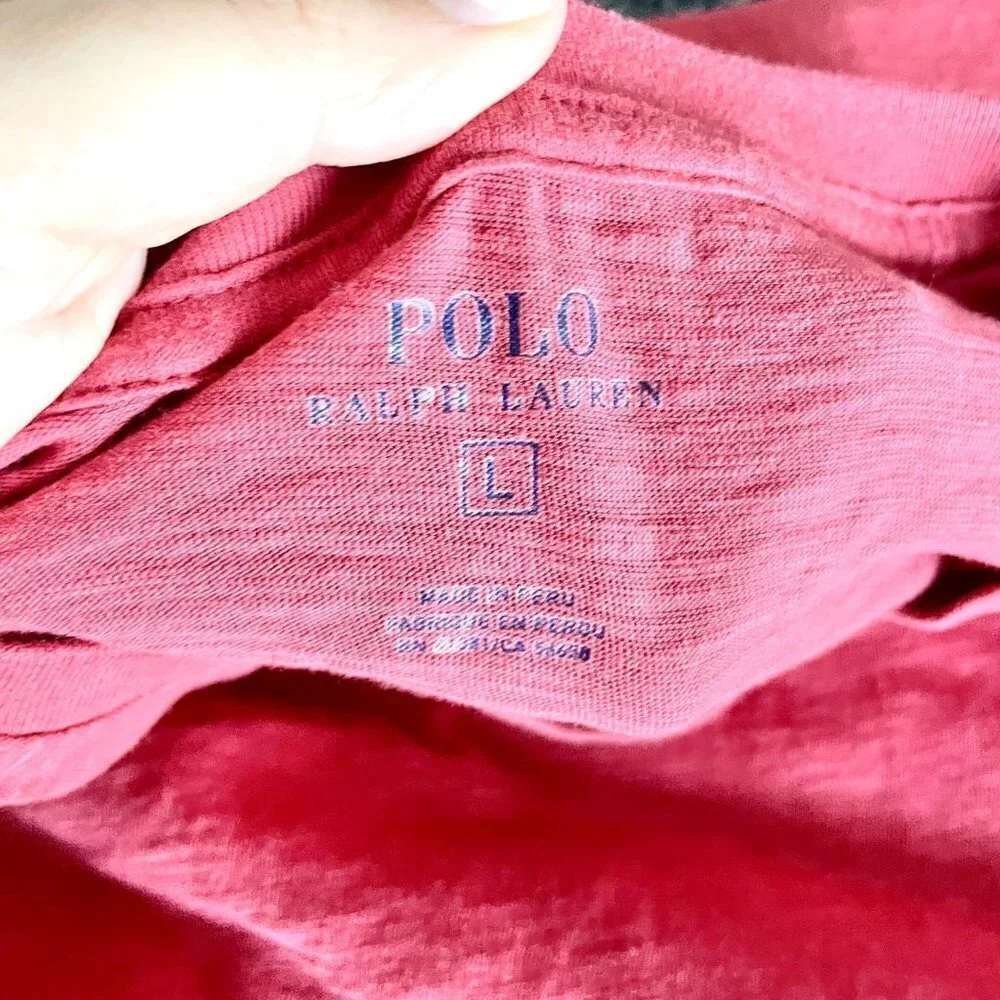 POLO Ralph Lauren Red Graphic Short Sleeve Tee in Size L